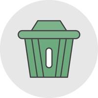 Recycle Bin Line Filled Light Circle Icon vector