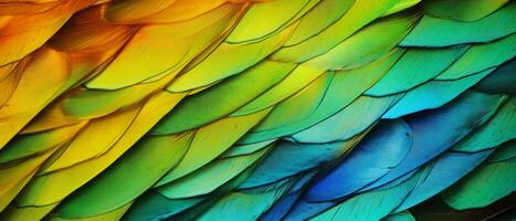 AI generated close-up vibrant butterfly wings pattern photo