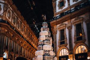 Galleria Vittorio Emanuele II. Christmas in Milan 2024 Shopping Events. Milan, Italy. 01.01.2024 photo