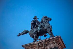 Milan, Italy 15.12.2023. Monumento a Vittorio Emanuele II photo