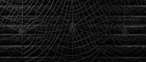 ai generado resumen araña webs en oscuro madera foto