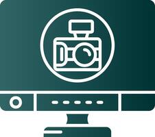 Camera Glyph Gradient Green Icon vector