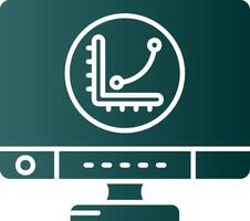 Graph Glyph Gradient Green Icon vector