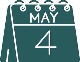 4th of May Glyph Gradient Green Icon vector