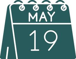 19th of May Glyph Gradient Green Icon vector