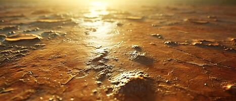 AI generated Close-up of planet surface with detailed textures and sunlight photo