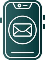 Email Glyph Gradient Green Icon vector