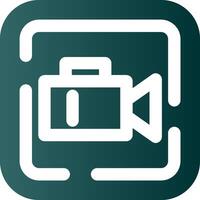 Video Glyph Gradient Green Icon vector