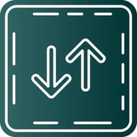 Swap Glyph Gradient Green Icon vector