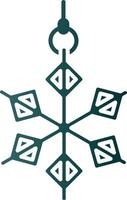 Snowflake Glyph Gradient Green Icon vector