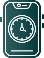 Time Glyph Gradient Green Icon vector