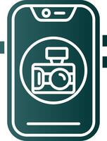 Camera Glyph Gradient Green Icon vector