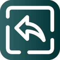 Left arrow Glyph Gradient Green Icon vector