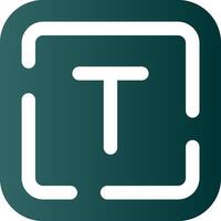 Letter t Glyph Gradient Green Icon vector