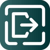 Logout Glyph Gradient Green Icon vector