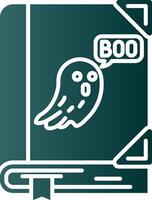 Spooky Glyph Gradient Green Icon vector