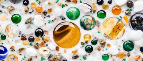 AI generated Colorful Marbles and Stones Close-up photo