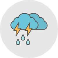 Storm Line Filled Light Circle Icon vector