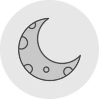 Half Moon Line Filled Light Circle Icon vector