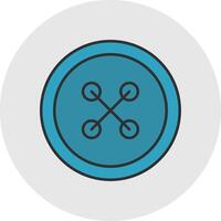 Cloth Button Line Filled Light Circle Icon vector
