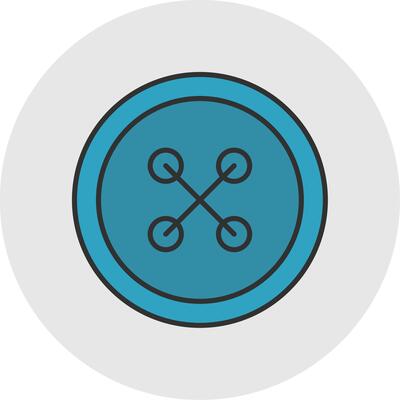 Cloth Button Line Filled Light Circle Icon