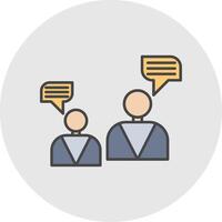 Conversation Line Filled Light Circle Icon vector
