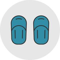 Sandal Line Filled Light Circle Icon vector