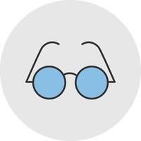 Eyeglasses Line Filled Light Circle Icon vector