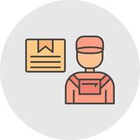 Courier Line Filled Light Circle Icon vector