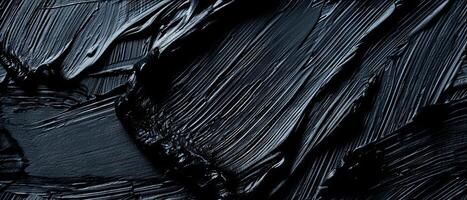 AI generated close-up detailed texture of black paint, highlighting its dark and smooth qualities photo