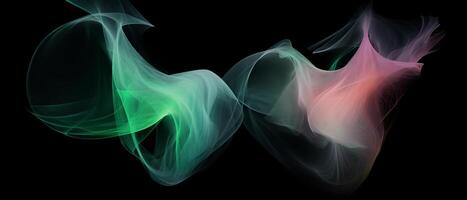 AI generated Ethereal Neon Smoke Waves photo