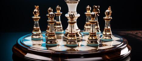 AI generated Chess Pieces in Elegant Focus photo