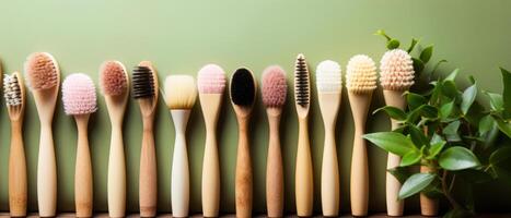 AI generated Eco-Friendly Bamboo Toothbrushes photo