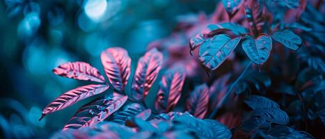 AI generated A detailed view of a plant featuring prominently red and green leaves photo