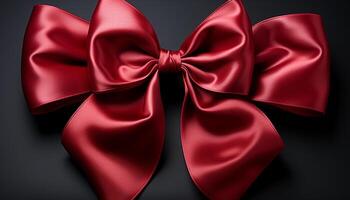 AI generated Silk satin tied knot, elegant gift celebration generated by AI photo