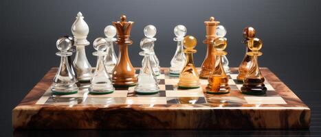 AI generated Chess Pieces in Elegant Focus photo