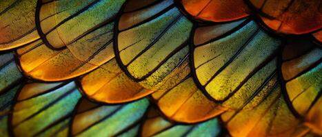 ai generado detallado de cerca de un mariposa alas foto