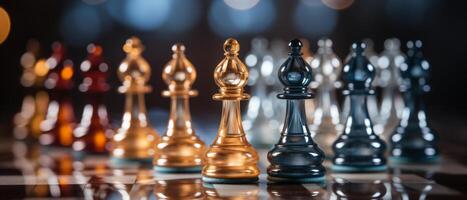 AI generated Chess Pieces in Elegant Focus photo