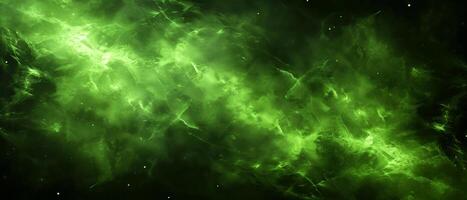 AI generated Vibrant Green Space Filled With Stars and Dust photo