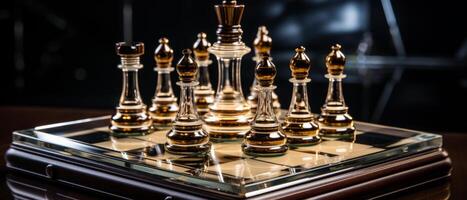 AI generated Chess Pieces in Elegant Focus photo