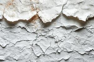 AI generated white wall with peeling paint photo