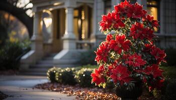 AI generated Yellow flowers blossom in a formal garden generated by AI photo