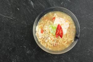 Top View Mie Rebus Indonesian Instant Noodle photo