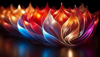 AI generated Glowing flame igniting vibrant backdrop, fiery abstract design generated by AI photo