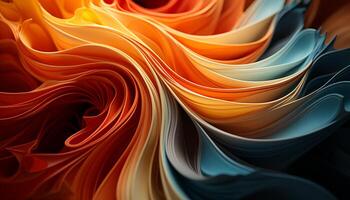 AI generated Abstract backdrop with vibrant colors, smooth flowing wave generated by AI photo