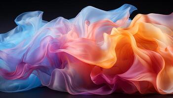 AI generated Abstract multi colored curve flowing in vibrant motion generated by AI photo