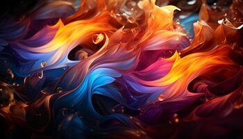 AI generated Abstract flame pattern in vibrant colors, burning bright generated by AI photo