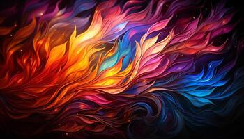 AI generated Abstract multi colored wave pattern creates futuristic decoration generated by AI photo