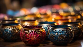 ai generado indígena cultura celebra tradicion con florido cerámica generado por ai foto