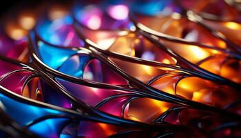 AI generated Vibrant colors illuminate futuristic design in abstract image generated by AI photo